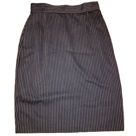 2/$30 Vtg Amoretti Grey & Black Pinstripe Pencil Skirt Ladies Size 5 - Picture 1 of 6